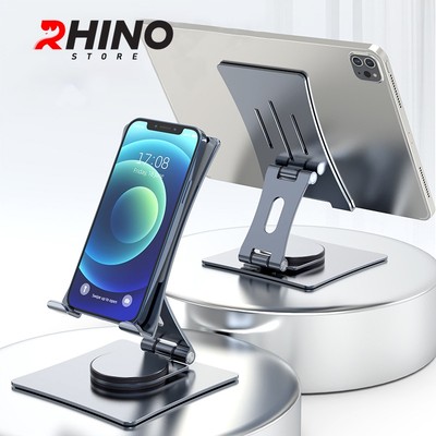 Giá đỡ, kệ đỡ điện thoại Xoay 360 độ Rhino KP902 bằng hợp kim nhôm cao cấp để bàn tiện lợi có thể gấp gọn