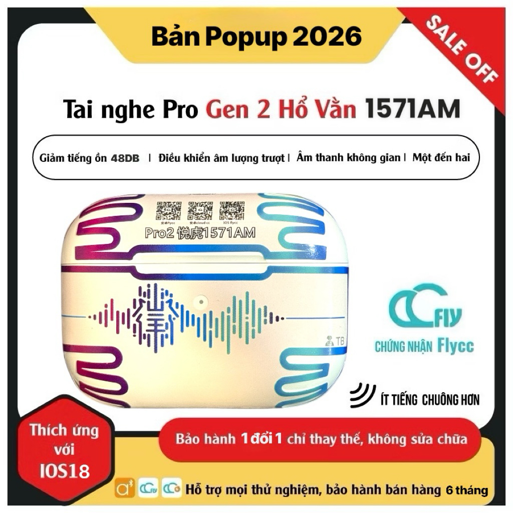 [ Pro 2 1571AM ] Tai Nghe Hổ Vằn Pro 2 1571AM | ANC 48dB | Pin 8H | Vuốt Âm Lượng Trên Tai | ADAPTIV