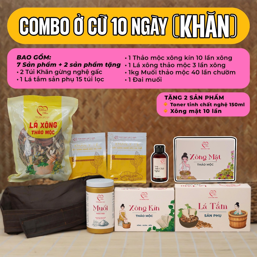 (QUÀ TẶNG) COMBO Ở CỮ MOM SHIN, COMBO TIỆN LỢI, Trọn Bộ Ở Cữ Sau Sinh Mẹ Shin Min Gin