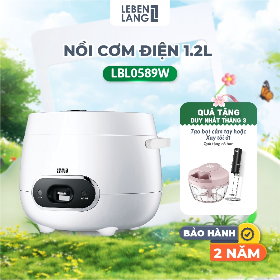 Nồi Cơm Điện Lebenlang LBL0589, Dung Tích 1200ml, Công Suất 500W-Bảo Hành 2 Năm, 1 Đổi 1
