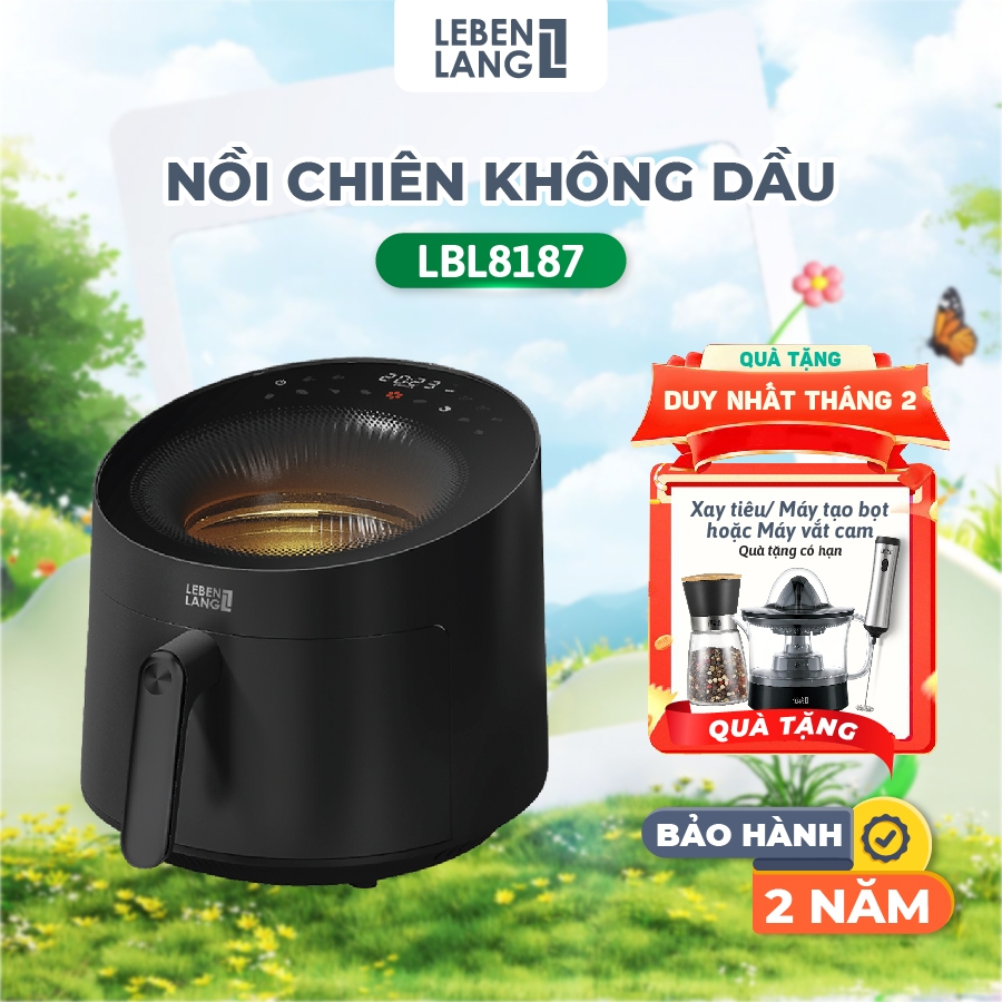 Nồi chiên không dầu Lebenlang LBL8187, dung tích 5L, công suất 1500W, bảo hành 2 năm chính hãng
