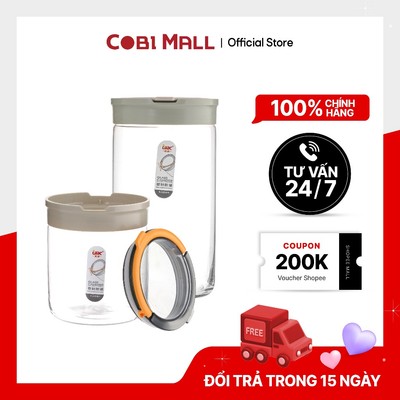 Hũ Thủy Tinh Đựng Gia Vị, Thực Phẩm Có Nắp Khóa An Toàn, Màu Ngẫu Nhiên 1300ml