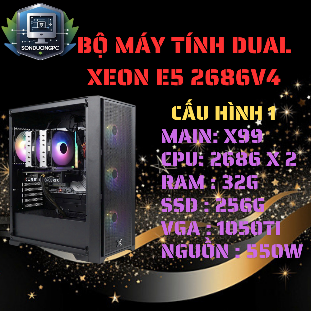 Bộ Máy Tính Dual Xeon E5-2686V4 Chuyên Giả Lập