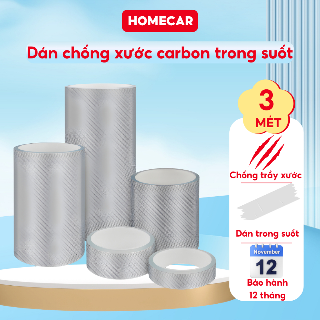 Combo Miếng Dán Chống Xước Ô Tô Carbon Trong Suốt 3m Bảo Vệ Bệ Cửa Cản Xe