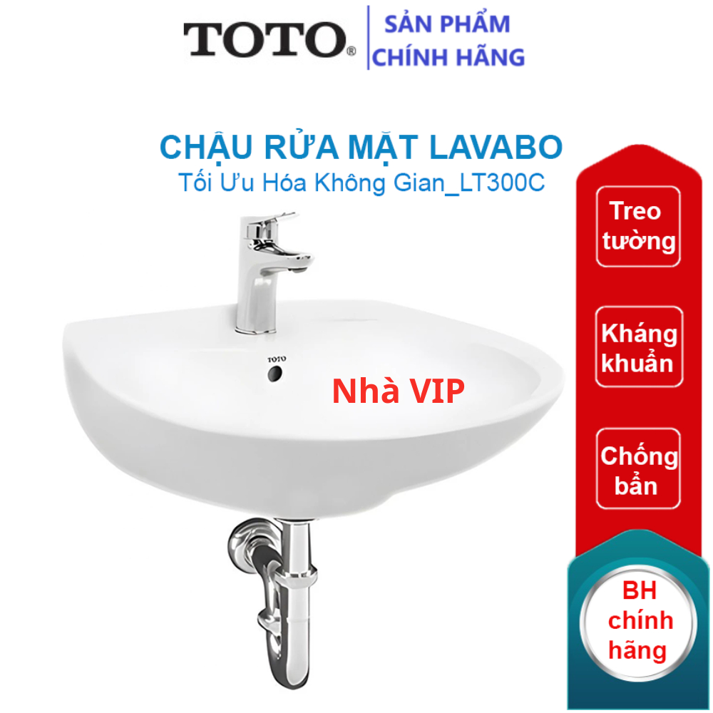 Lavabo Chậu Rửa TOTO LT300C Treo Tường, hàng chính hãng