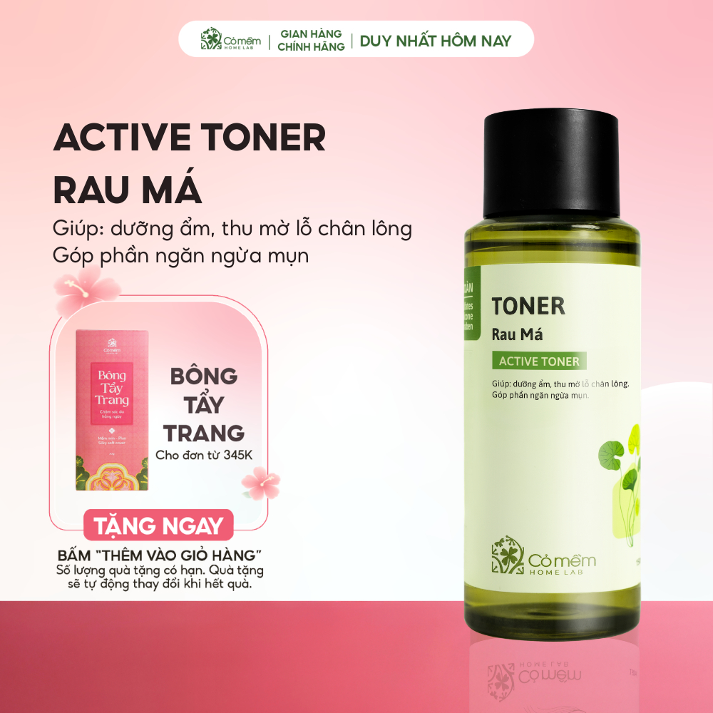 Active Toner Dưỡng Ẩm Ngừa Mụn Rau Má Dành Cho Da Mụn Da Dầu Nhạy Cảm Cỏ Mềm 150ml