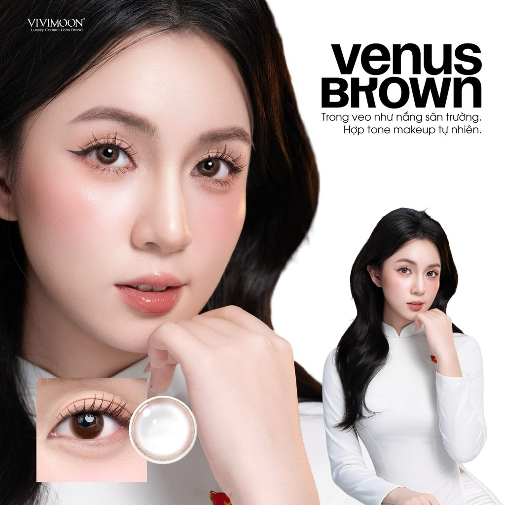 LENS 1DAY nâu tự nhiên Venus Brown VIVIMOON