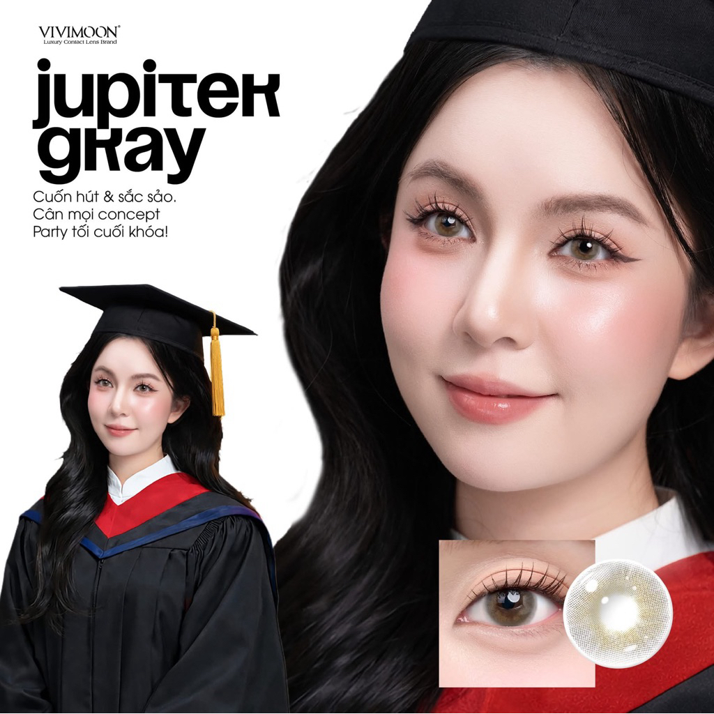 Lens 1Day xám pha ánh vàng Jupiter Gray VIVIMOON
