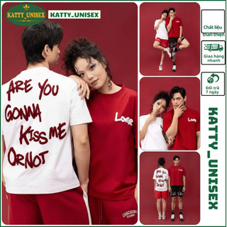Áo Thun KI.SS THE L.OVE Tay Lỡ From Rộng Unisex - Áo Phông KATTY_UNISEX Cho Nam Nữ Hội Nhóm