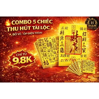 Combo 5 Lá Vàng Tài Khố Thu Hút Tài Lộc – Bỏ Ví, Ốp Điện Thoại May Mắn