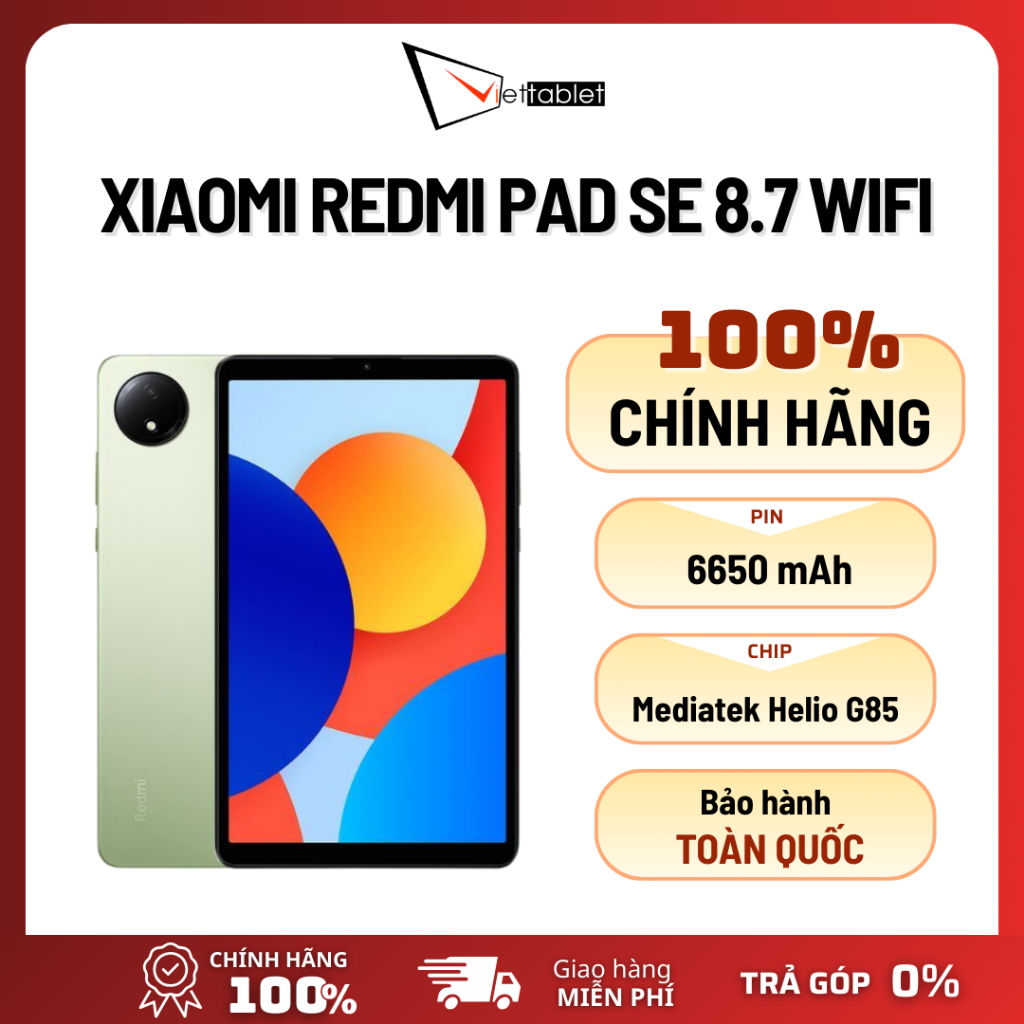 Máy tính bảng Xiaomi Redmi Pad SE 8.7 Wifi 4GB/64GB - Màn 8.7 Inch 90Hz, Pin 6650mAh - Hàng Chính Hã