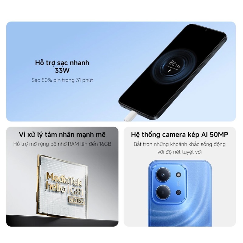 Điện thoại Xiaomi Redmi 15C 4GB 128GB Chính hãng | Pin Khủng 6000mAh | Màn Hình 6.9" Sống Động | BigBuy360 - bigbuy360.vn