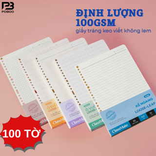 [Gảm 5K 100 Tờ] Giấy Refill Sổ Còng 100GSM A5/B5 CLASSMATE, 100 Tờ Kẻ Ngang, Caro, Ô Vuông Chống Loá Viết Tiếng Trung