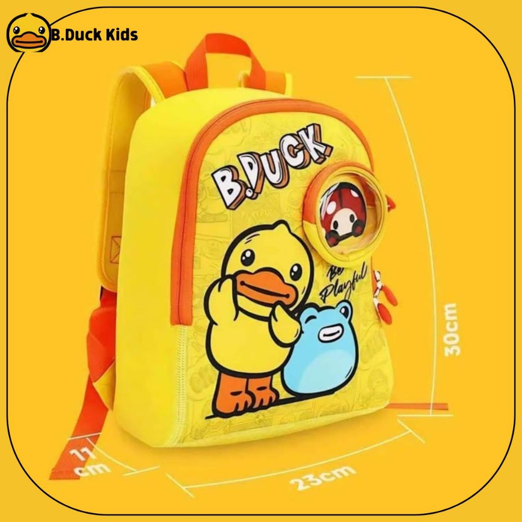 Balo Trẻ em Thương Hiệu B Duck [CÓ SẴN - CHÍNH HÃNG] Vịt Vàng Họa Tiết Đáng Yêu