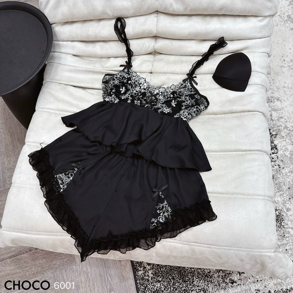 ĐỒ NGỦ NỮ 2S MIX REN 2S SEXY CÓ ĐỆM CHUẨN ẢNH THẬT LỤA QC NHẬP KHẨU - BỘ 2S SEXY NỮ MẶC HÀ SIÊU HOT