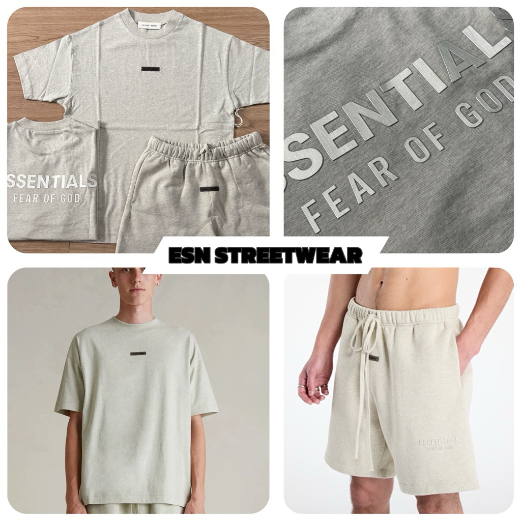 [CHÍNH HÃNG] Set Essentials Fear Of God 25FW Heather Stone Authentic, Set hè Essentials Chính Hãng