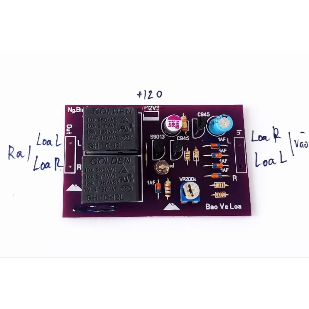 5 Mạch bảo vệ loa 2 kênh, 12vdc