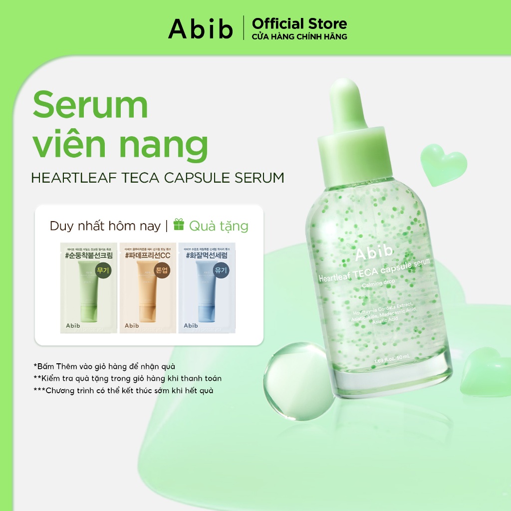 Tinh chất viên nang diếp cá làm dịu da Abib Heartleaf TECA capsule serum Calming drop 50ml