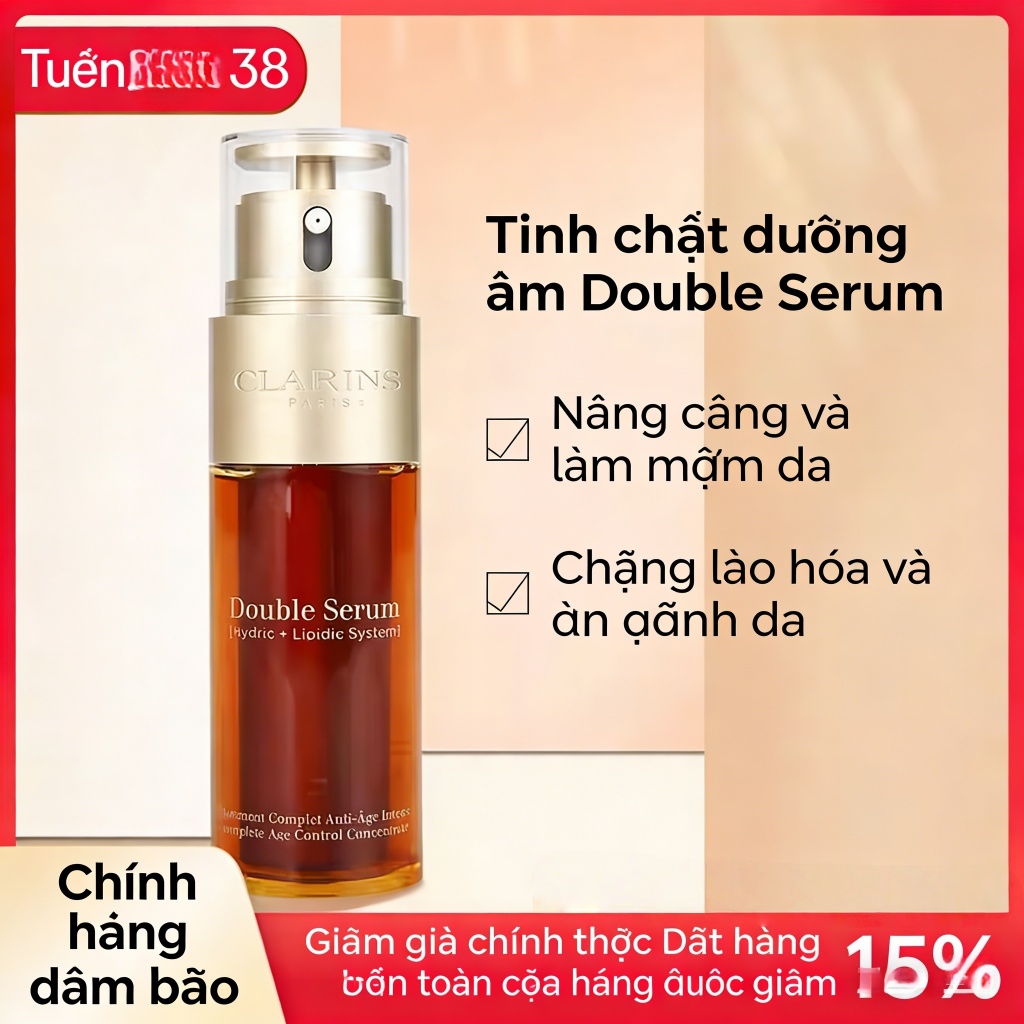 Clarins Double Serum Gen 9 50ml - Tinh Chất Kép Với Chiết Xuất Lúa Mì EAG Chính Hãng