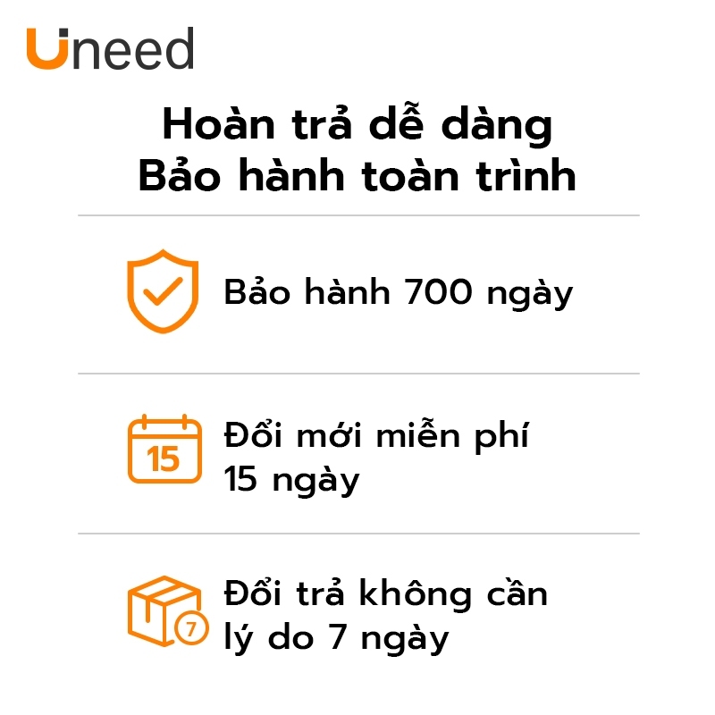 Uneed Liên kết dịch vụ hậu mãi (Vui lòng chỉ mua hàng khi được nhân viên CS online hướng dẫn)