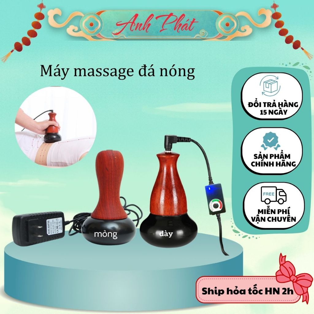 Máy massage đá nóng điện | Cốc nhiệt đá massage body đả thông kinh lạc | Máy đá nóng massage body