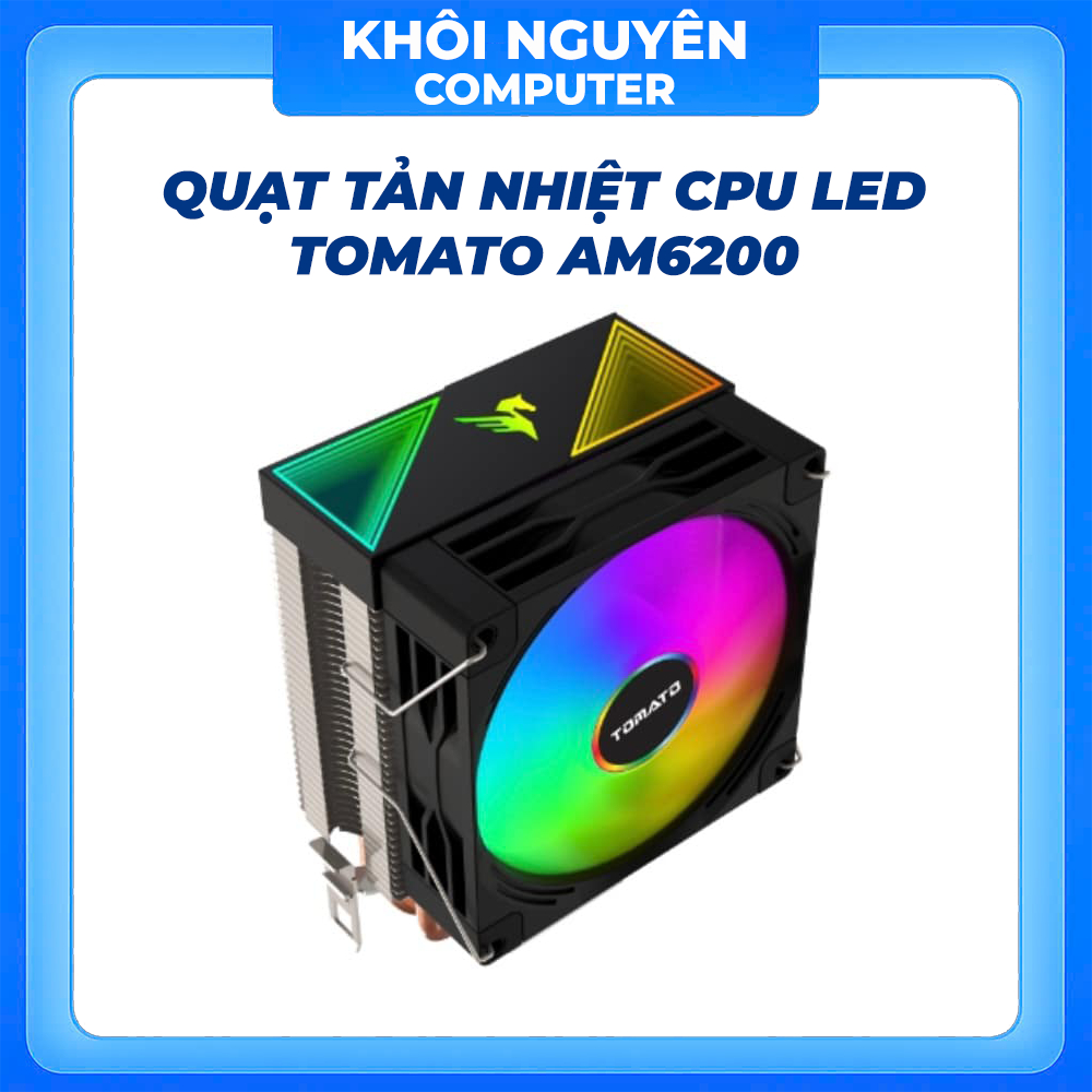 Tản Nhiệt CPU Tomato AM6200 – Quạt Tản Nhiệt Khí Cho Intel & AMD, Gió Mạnh, Chạy Êm, Dễ Lắp