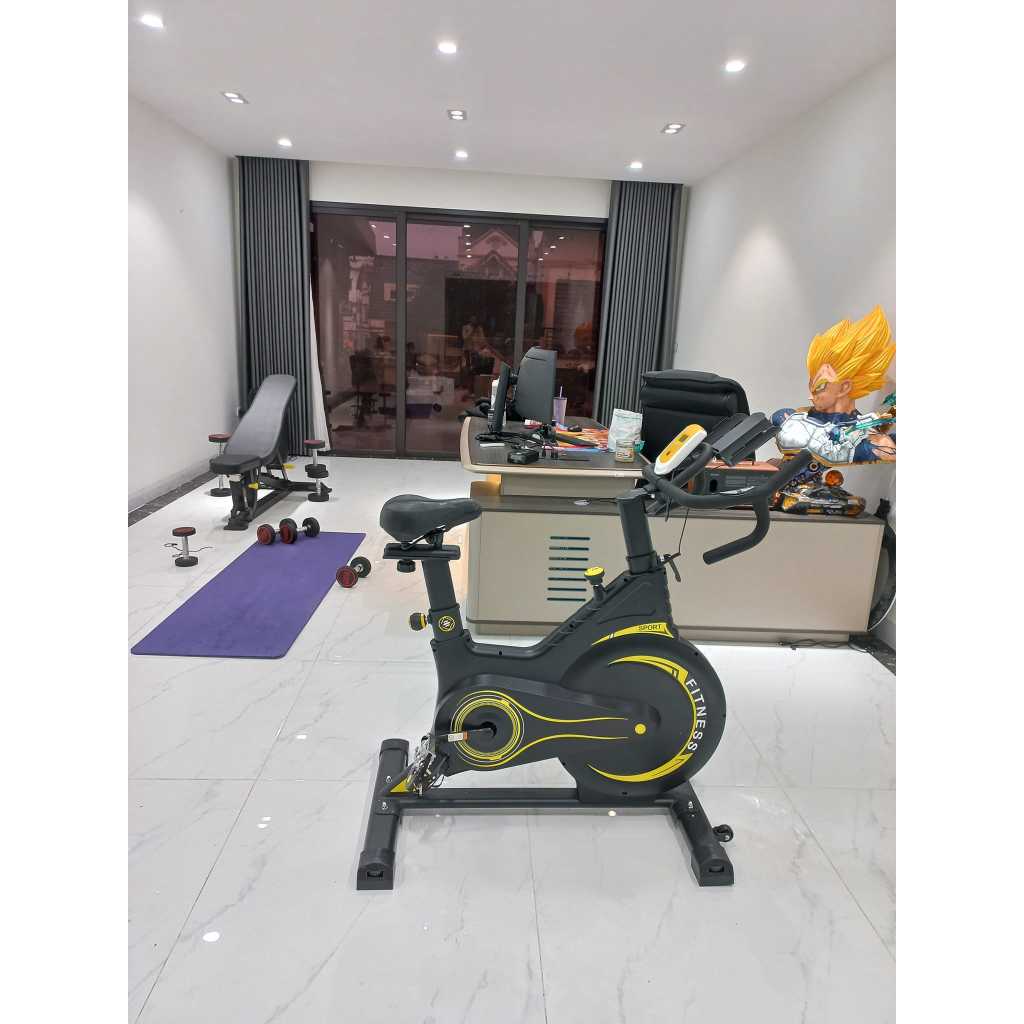 Xe đạp thể thao tại nhà HAPPY GAM bánh đà kháng từ, đồng hồ đo nhịp tim bảo hành 2 năm