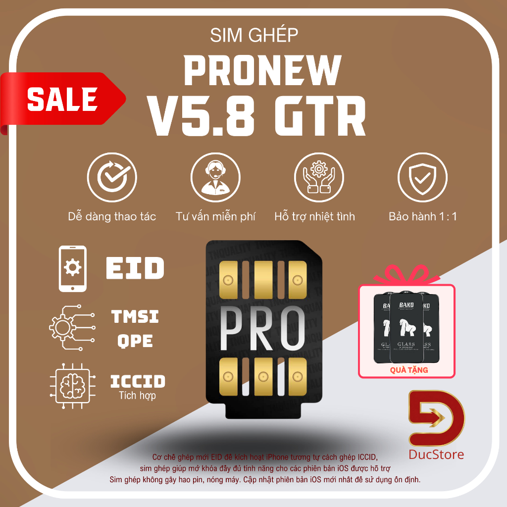 [Tặng kính cường lực][ProNew 2026] Sim ghép Pronew V2.6/V5.8 GTR ghép  ổn định, sóng khoẻ, dễ ghép