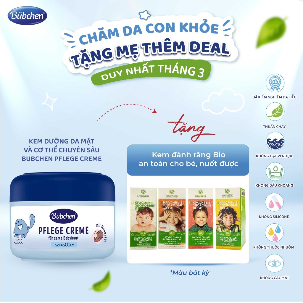 Kem dưỡng thể cho trẻ sơ sinh Bubchen Baby Pflege Creme