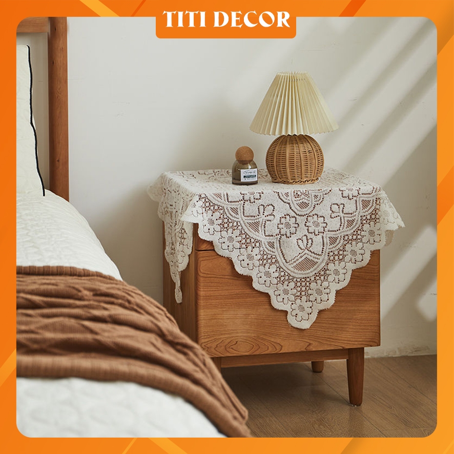Khăn ren, khăn trải bàn vintage, khăn trải bàn decor phòng ngủ, khăn phủ đàn piano, TiTi Decor