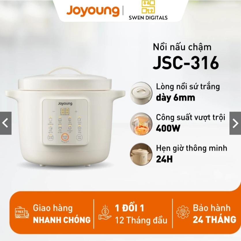 Nồi nấu chậm đa năng 3L Joyoung JSC-316 - Công suất 400W- BH 24 tháng