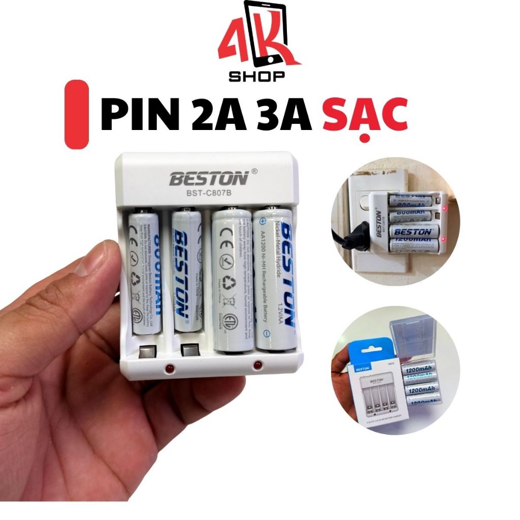 Pin sạc 2A 3A tái sử dụng BESTON sạc C807B