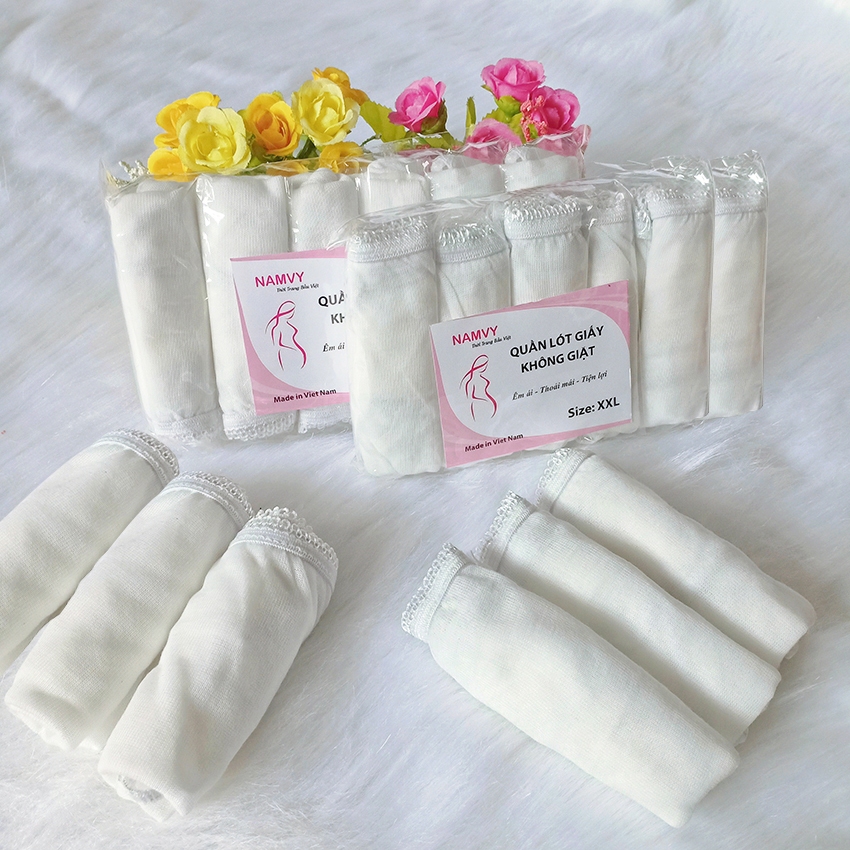 Set 6 Chiếc Quần Lót Giấy Nữ Dùng 1 Lần Cotton Mềm Êm
