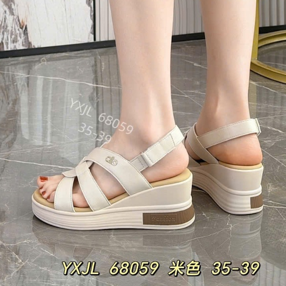 Giày sandal đế xuồng nữ cao 7cm 68059 fulbox - HACHI SHOES