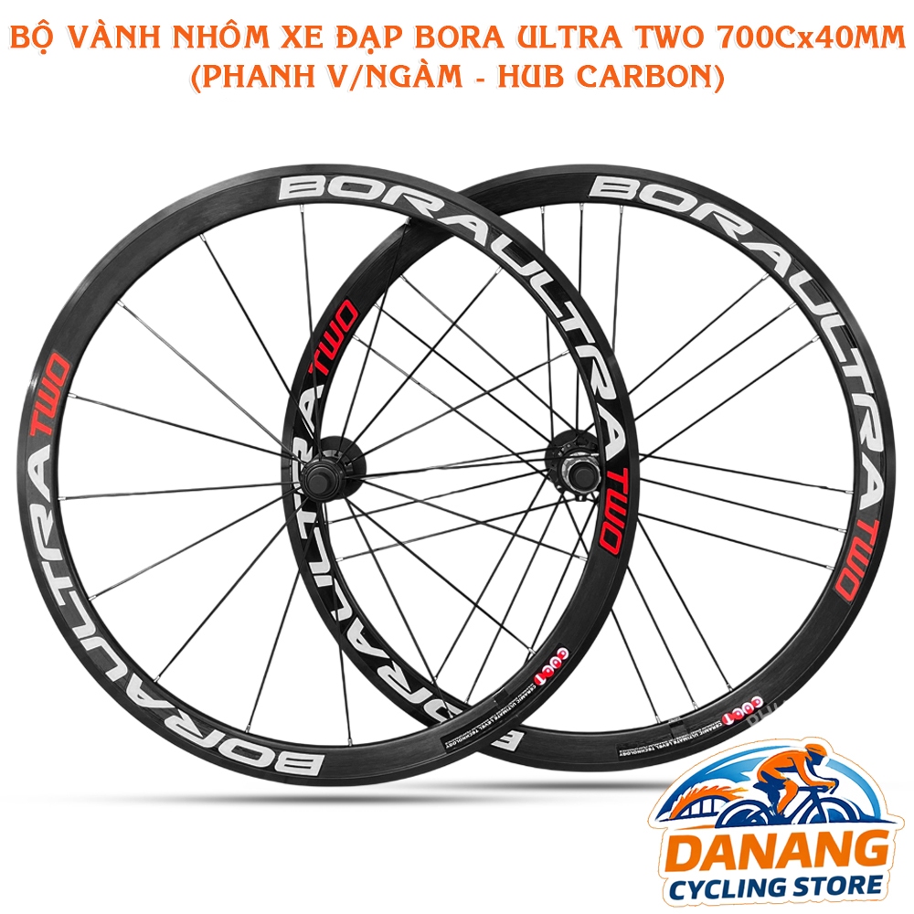 Bộ Vành Nhôm Xe Đạp Road BoraUltra Two 700Cx40mm – Hub Carbon, Cối Nổ To