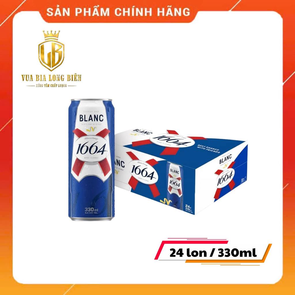 [Thùng 24 Lon] Bia 1664 Blanc 330ml Bia Pháp Thượng Hạng, Vị Thanh Mát