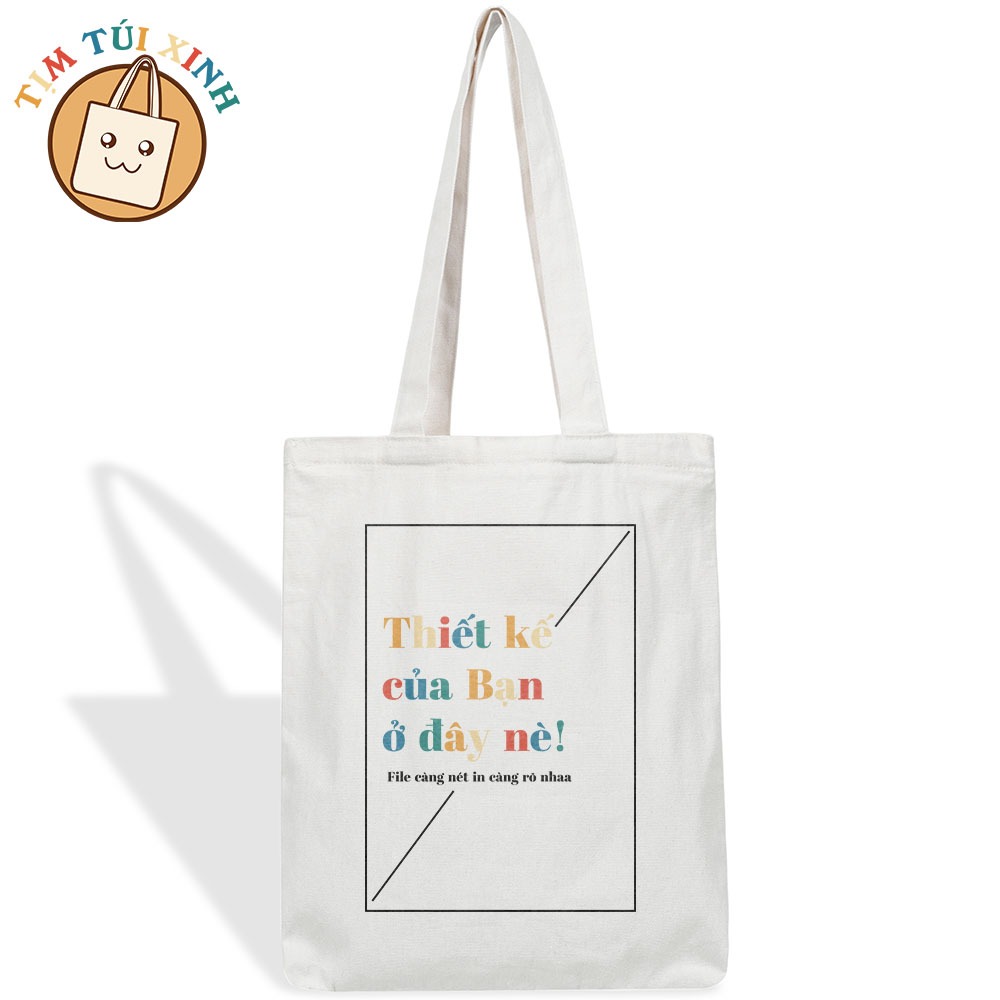 Túi Canvas In Logo, In Hình, Thiết Kế Theo Yêu Cầu Không Giới Hạn Số Lượng Có Khóa Kéo - In Theo Yêu