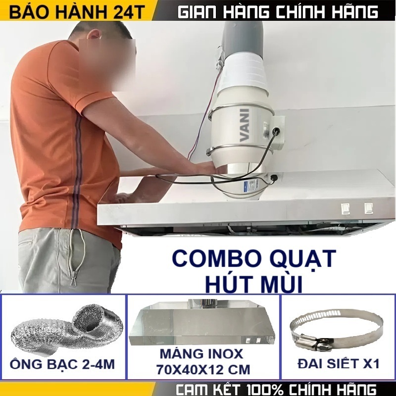Quạt thông gió hút mùi HF150-HF200 - Hút mùi bếp, khử khói, giảm ẩm, thông thoáng không khí