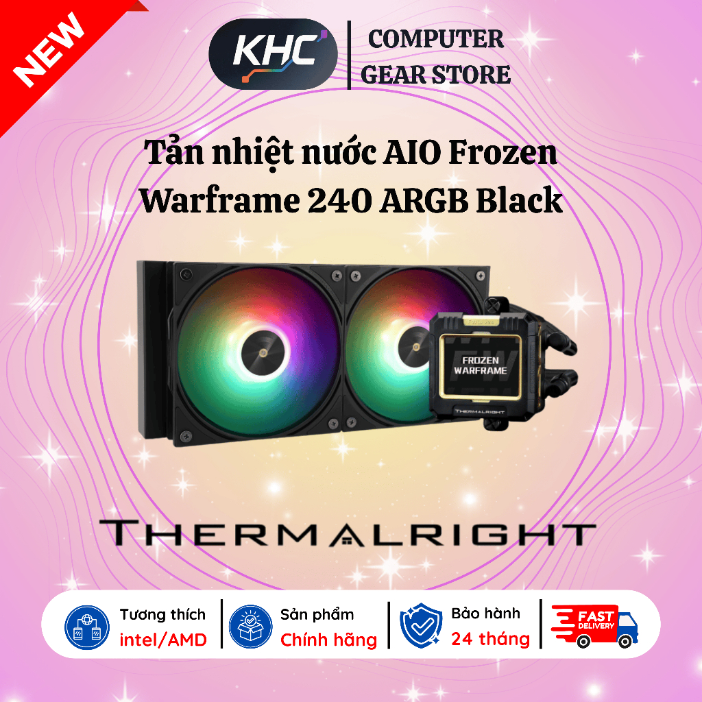 Tản Nhiệt Nước CPU Thermalright AIO Frozen Warframe 240 Black ARGB (Full VAT)