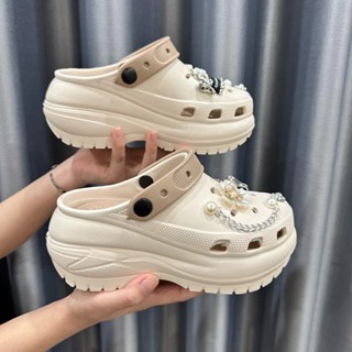 Dép Sục Nữ Charm Đá Ngẫu Nhiên Đế 8cm Bản Mới Êm Chân Trang Trí Dễ Thương Phong Cách Hàn Quốc[8998]