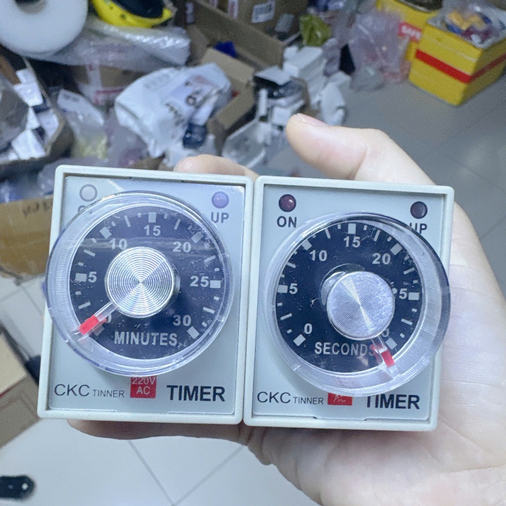 Rơ le Thời Gian CKC tặng kèm đế,IC TIMER CKC AH3-3 6S, 10S, 30S, 60S, 10M, 30M, 60M