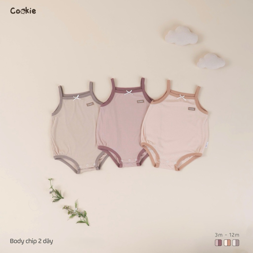 Bodysuit sơ sinh Cookie hai dây cho bé gái nhẹ mát CK260301 Baby Born shop