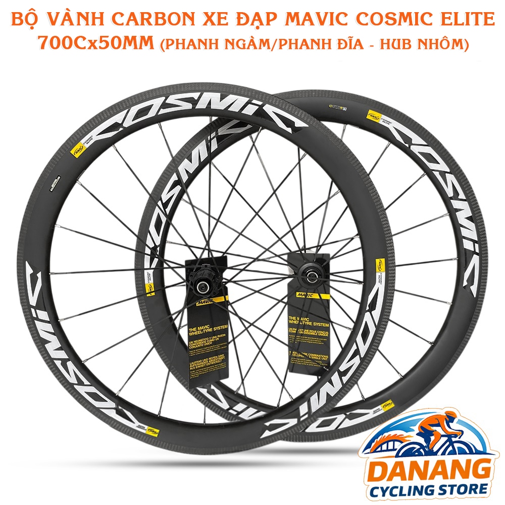 Bộ Vành Carbon UD Xe Đạp MAVIC Cosmic Elite 700Cx50mm – Hub Nhôm, Phanh Ngàm / Phanh Đĩa