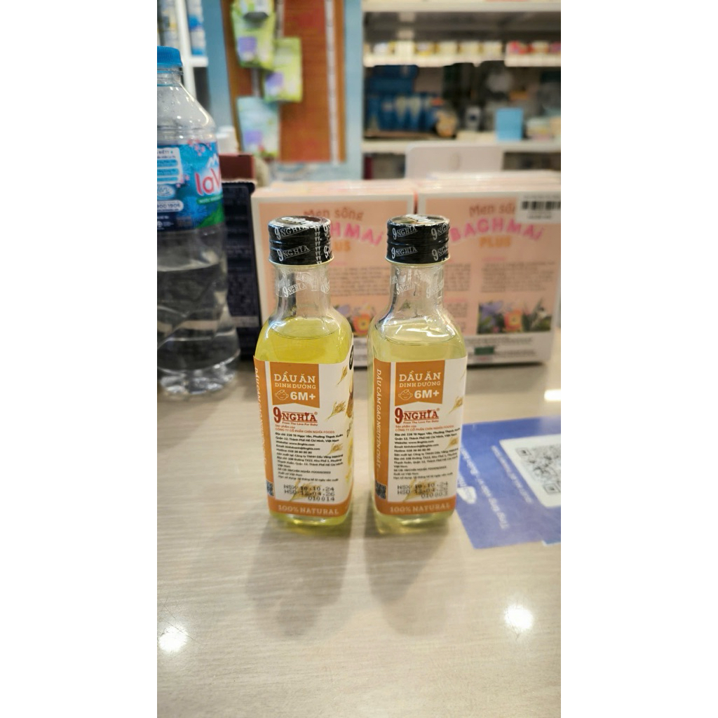 [THANH LÍ  1chai DATE 12/4/2026] Dầu ăn dặm vị cám gạo 9-Nghĩa dành cho bé 100ml