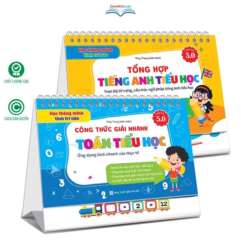 Sách - Bộ Lịch Công Thức Giải Nhanh Toán Và Tổng Hợp Kiến Thức Tiếng Anh Tiểu Học(Phiên bản 5.0)