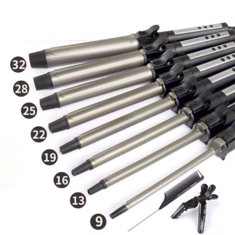 (FREE SHIP) Máy uốn xoăn sóng hàn quốc, Máy uốn xoăn giả phi 9mm 13mm 16mm 19mm 22mm 25mm 28mm 32mm 38mm chuyên salon