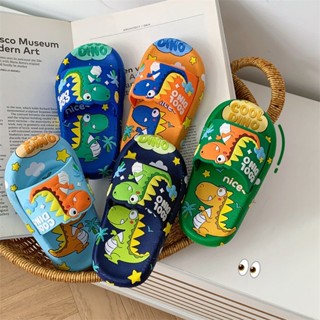[Tăng 1 size] Dép cho bé trai hình Khủng long DINO, dép lê bé trai họa tiết Dinosau