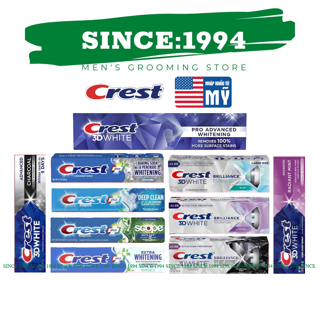 CREST 3D | Kem Đánh Răng Crest 3D White Advance Trắng Răng, Hơi Thở Thơm Mát
