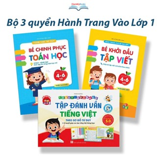 Sách- Bộ 3 Quyển Tập Đánh Vần,Chính Phục Toán,Tập Viết Hành Trang Vào Lớp 1 Sách Tiền Tiểu Học Cho Bé Từ 4-6 Tuổi