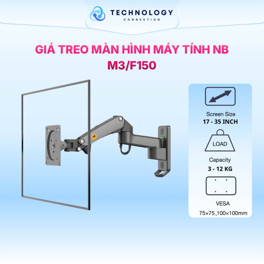 Giá treo màn hình máy tính NB M3 / F150 - Giá đỡ màn hình dạng gắn tường 17 -35 inch